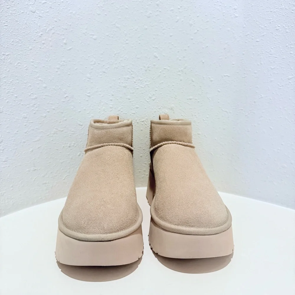 UGG Classic Ultra Mini New Heights Beige Women’s Boots Size 10 NWT